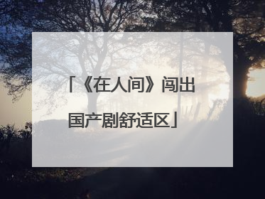 《在人间》闯出国产剧舒适区