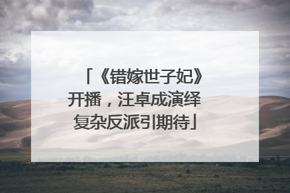 《错嫁世子妃》开播，汪卓成演绎复杂反派引期待