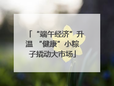 “端午经济”升温 “健康”小粽子撬动大市场