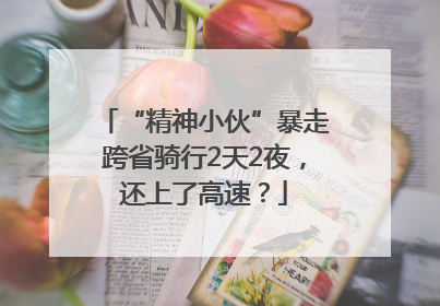 “精神小伙”暴走跨省骑行2天2夜，还上了高速？