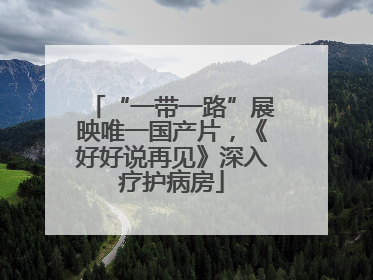 “一带一路”展映唯一国产片，《好好说再见》深入疗护病房