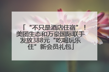 “不只是酒店住宿”！美团生态和万豪国际联手发放388元“吃喝玩乐住”新会员礼包