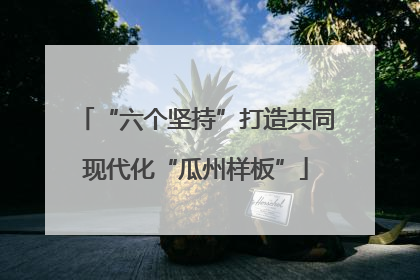 “六个坚持”打造共同现代化“瓜州样板”