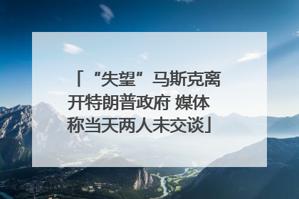 “失望”马斯克离开特朗普政府 媒体称当天两人未交谈