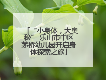 “小身体，大奥秘” 乐山市中区茅桥幼儿园开启身体探索之旅