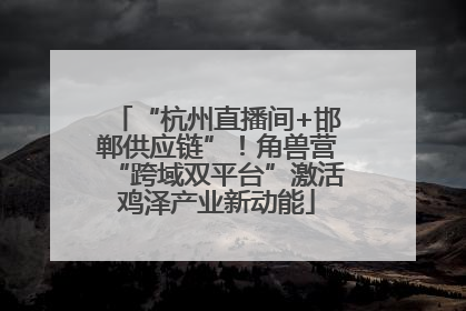 “杭州直播间+邯郸供应链”！角兽营“跨域双平台”激活鸡泽产业新动能