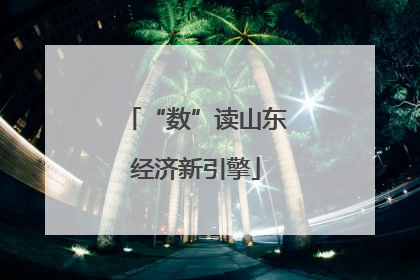 “数”读山东经济新引擎