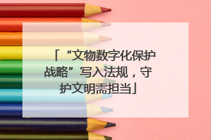 “文物数字化保护战略”写入法规，守护文明需担当