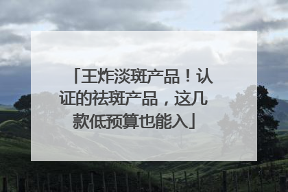 王炸淡斑产品！认证的祛斑产品，这几款低预算也能入