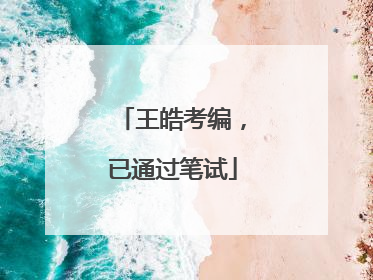 王皓考编，已通过笔试