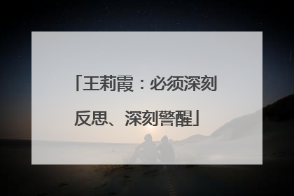 王莉霞：必须深刻反思、深刻警醒