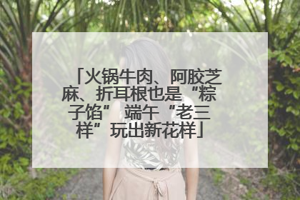火锅牛肉、阿胶芝麻、折耳根也是“粽子馅” 端午“老三样”玩出新花样