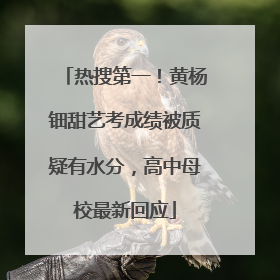 热搜第一！黄杨钿甜艺考成绩被质疑有水分，高中母校最新回应