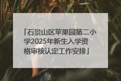 石景山区苹果园第二小学2025年新生入学资格审核认定工作安排