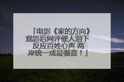 电影《家的方向》观影后网评催人泪下 反应百姓心声 两岸统一成最强音！