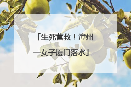 生死营救！漳州一女子厦门落水