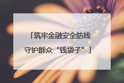 筑牢金融安全防线 守护群众“钱袋子”