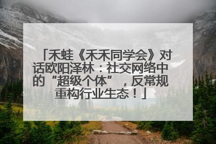 禾蛙《禾禾同学会》对话欧阳泽林：社交网络中的“超级个体”，反常规重构行业生态！