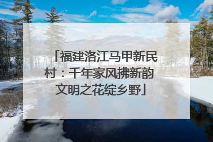 福建洛江马甲新民村：千年家风拂新韵 文明之花绽乡野