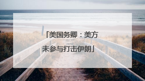 美国务卿：美方未参与打击伊朗