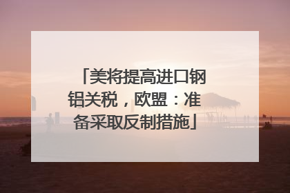 美将提高进口钢铝关税，欧盟：准备采取反制措施
