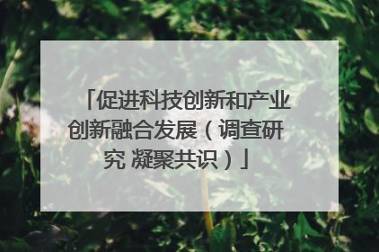 促进科技创新和产业创新融合发展（调查研究 凝聚共识）