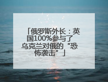 俄罗斯外长：英国100%参与了乌克兰对俄的“恐怖袭击”