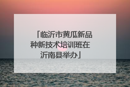 临沂市黄瓜新品种新技术培训班在沂南县举办