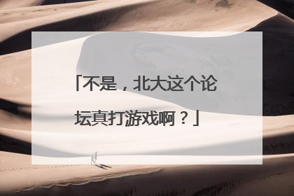 不是，北大这个论坛真打游戏啊？