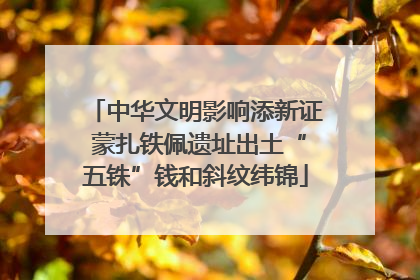 中华文明影响添新证 蒙扎铁佩遗址出土“五铢”钱和斜纹纬锦