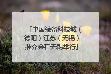 中国装备科技城（德阳）江苏（无锡）推介会在无锡举行