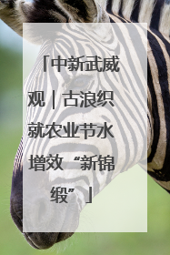 中新武威观｜古浪织就农业节水增效“新锦缎”