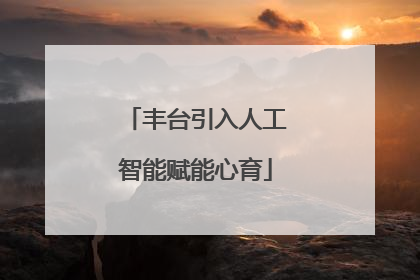 丰台引入人工智能赋能心育
