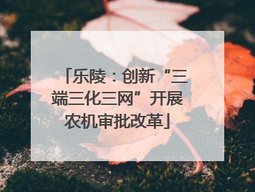 乐陵：创新“三端三化三网”开展农机审批改革