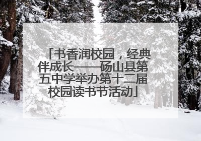 书香润校园，经典伴成长——砀山县第五中学举办第十二届校园读书节活动