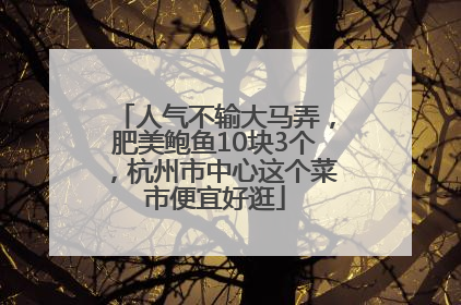 人气不输大马弄，肥美鲍鱼10块3个，杭州市中心这个菜市便宜好逛