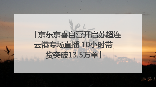 京东京喜自营开启苏超连云港专场直播 10小时带货突破13.5万单