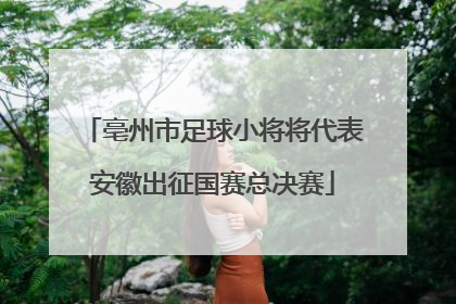 亳州市足球小将将代表安徽出征国赛总决赛