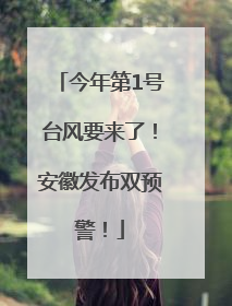 今年第1号台风要来了！安徽发布双预警！