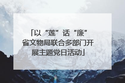 以“莲”话“廉” 省文物局联合多部门开展主题党日活动