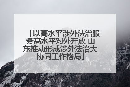 以高水平涉外法治服务高水平对外开放 山东推动形成涉外法治大协同工作格局