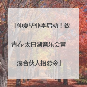 仲夏毕业季启动！致青春·太白湖音乐会音浪合伙人招募令