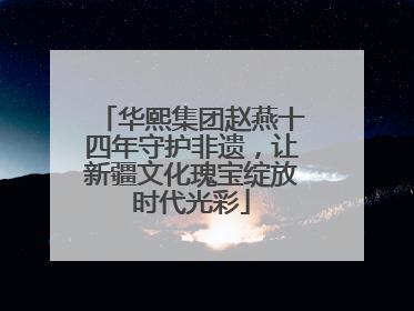 华熙集团赵燕十四年守护非遗，让新疆文化瑰宝绽放时代光彩