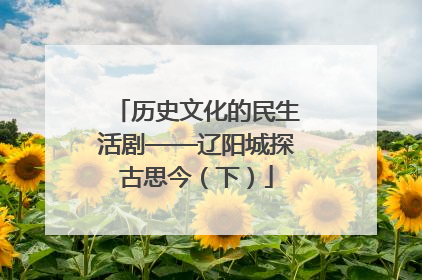 历史文化的民生活剧——辽阳城探古思今（下）