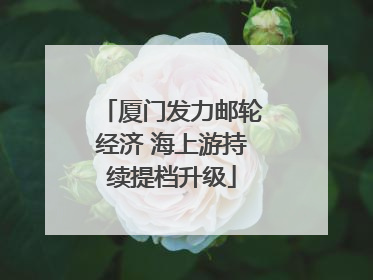 厦门发力邮轮经济 海上游持续提档升级