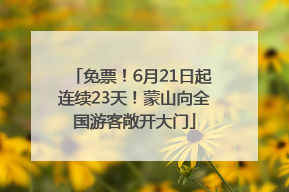 免票！6月21日起连续23天！蒙山向全国游客敞开大门