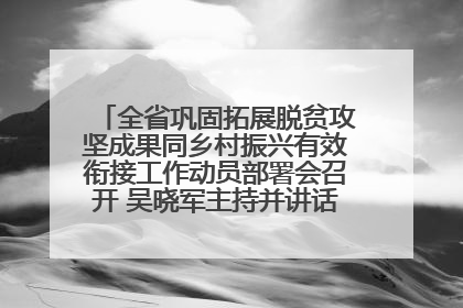 全省巩固拓展脱贫攻坚成果同乡村振兴有效衔接工作动员部署会召开 吴晓军主持并讲话 罗东川作安排部署