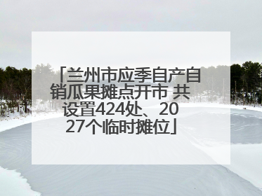 兰州市应季自产自销瓜果摊点开市 共设置424处、2027个临时摊位