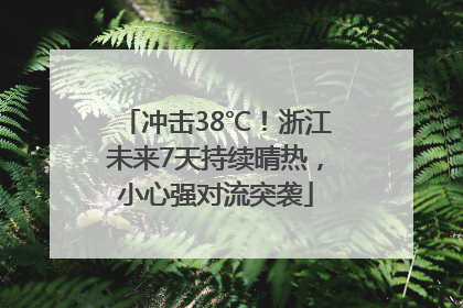 冲击38℃！浙江未来7天持续晴热，小心强对流突袭