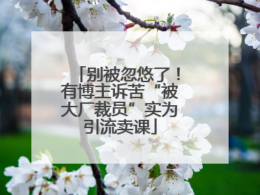 别被忽悠了！有博主诉苦“被大厂裁员”实为引流卖课